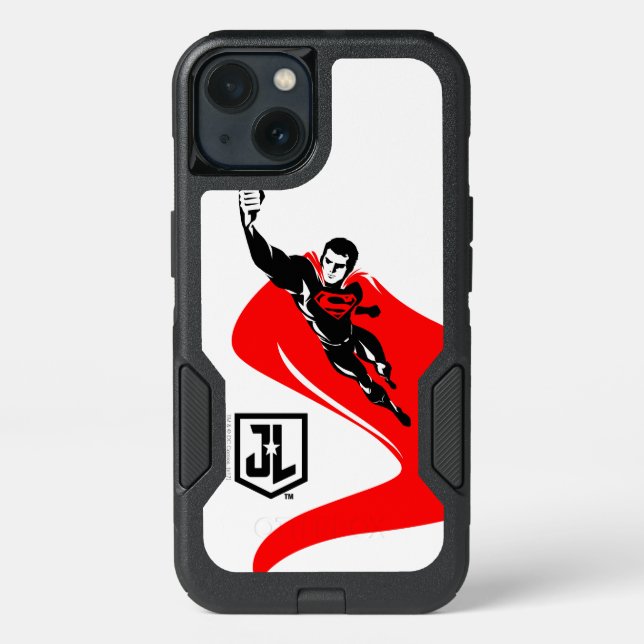 Justice League | Superman Flying Noir Pop Art Otterbox iPhone Case (Back)