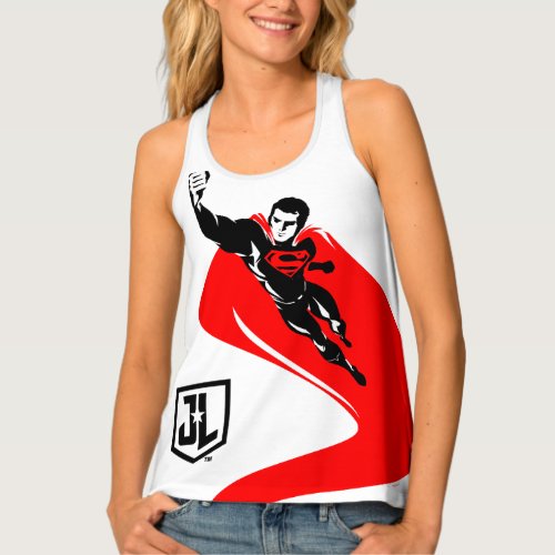 Justice League  Superman Flying Noir Pop Art Tank Top