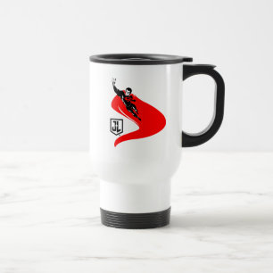 Justice League   Superman Flying Noir Pop Art Travel Mug