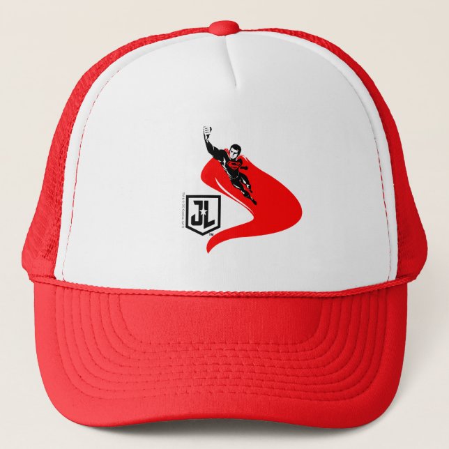 Justice League | Superman Flying Noir Pop Art Trucker Hat (Front)