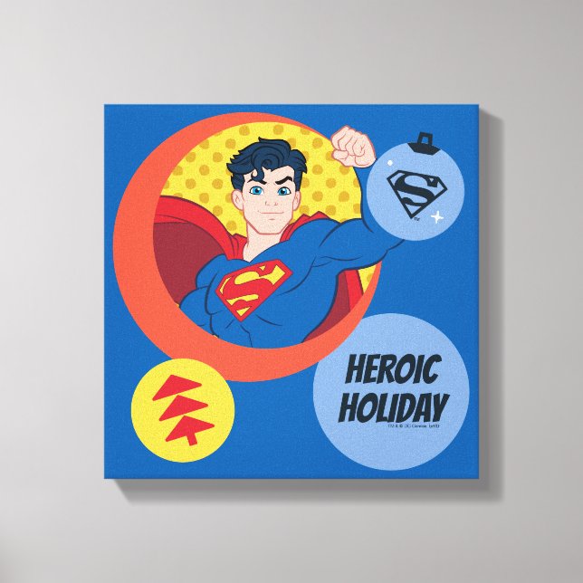Justice League Superman Holiday Bauble Canvas Print (Front)