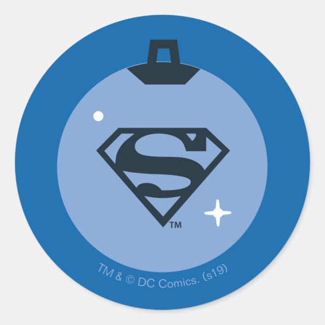 Justice League Superman Holiday Bauble Classic Round Sticker (Front)