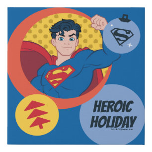 Justice League Superman Holiday Bauble Faux Canvas Print