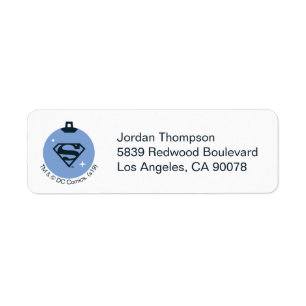 Justice League Superman Holiday Bauble Label