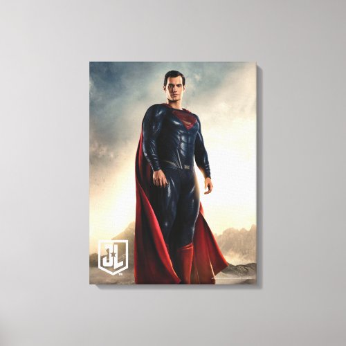 Justice League  Superman On Battlefield Canvas Print