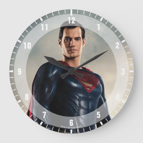 Justice League  Superman On Battlefield Large Clock