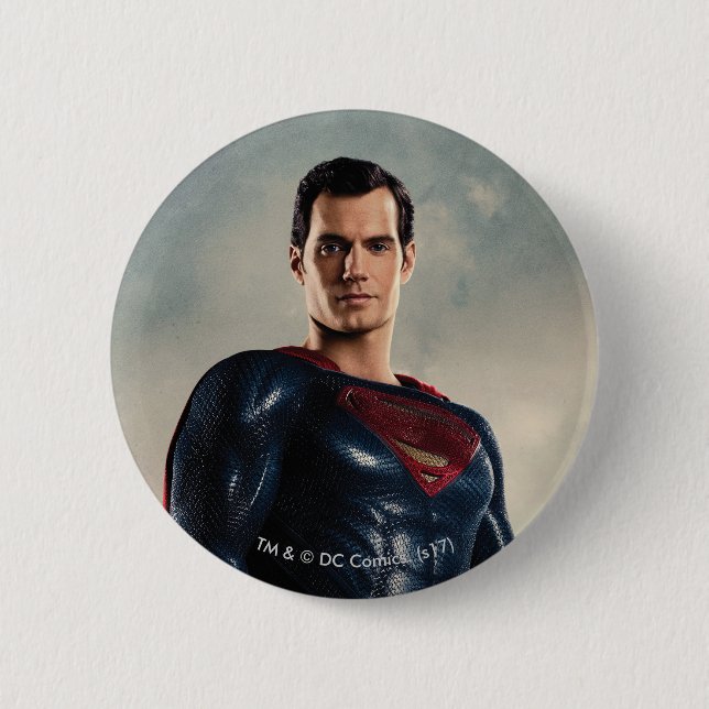 Justice League | Superman On Battlefield Pinback Button (Front)
