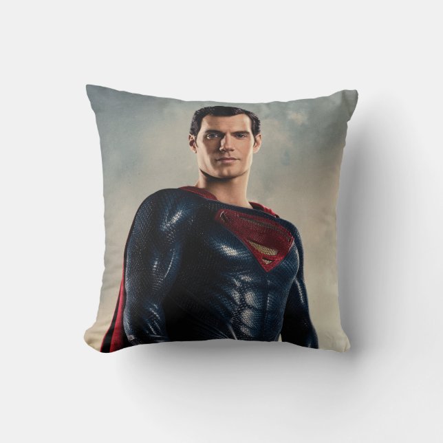Justice League | Superman On Battlefield Throw Pillow (Front)