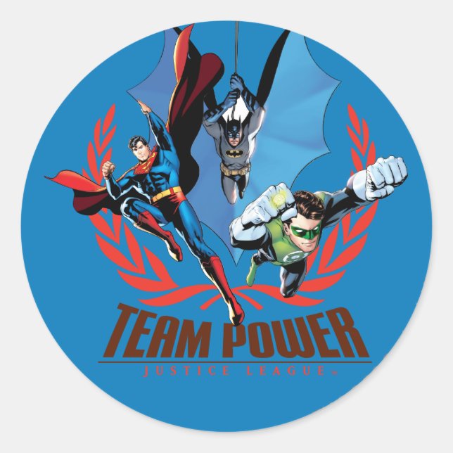 Justice League Team Power Classic Round Sticker (Front)