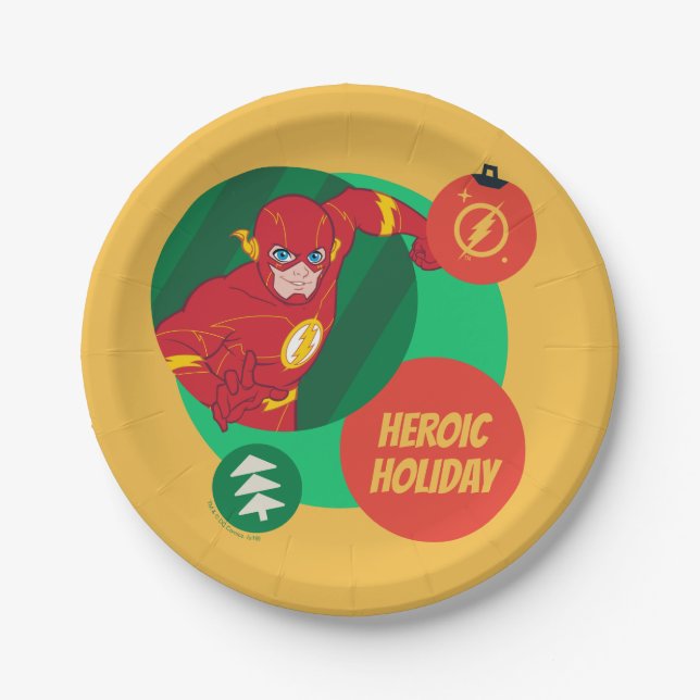 Justice League The Flash Holiday Bauble Paper Plates (Front)