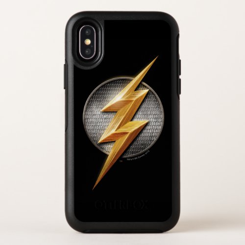 Justice League  The Flash Metallic Bolt Symbol OtterBox Symmetry iPhone X Case