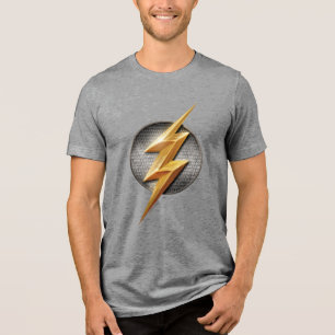 Justice League The Flash Metallic Bolt Symbol Tri-Blend Shirt