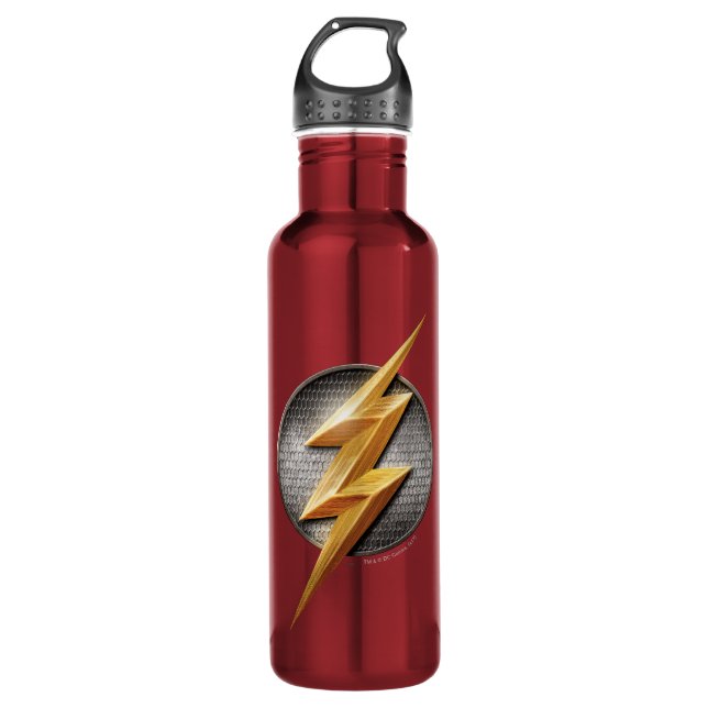Justice League | The Flash Metallic Bolt Symbol Water Bottle (Front)