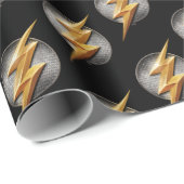 Justice League | The Flash Metallic Bolt Symbol Wrapping Paper (Roll Corner)