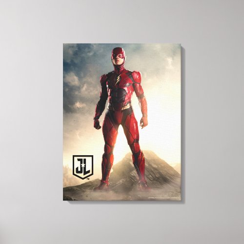 Justice League  The Flash On Battlefield Canvas Print