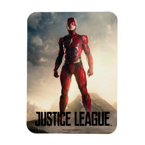 Justice League  The Flash On Battlefield Magnet