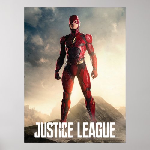 Justice League  The Flash On Battlefield Poster