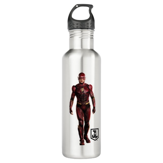 Justice League | The Flash On Battlefield Stainless Steel Water Bottle (Front)