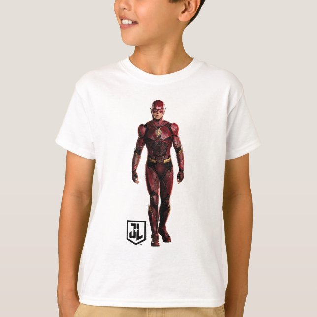 Justice League | The Flash On Battlefield T-Shirt (Front)