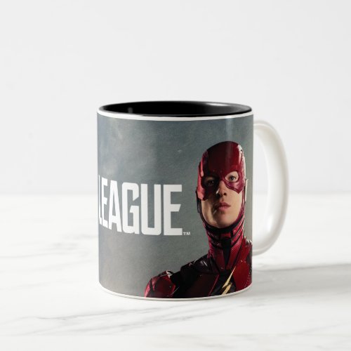 Justice League  The Flash On Battlefield Two_Tone Coffee Mug
