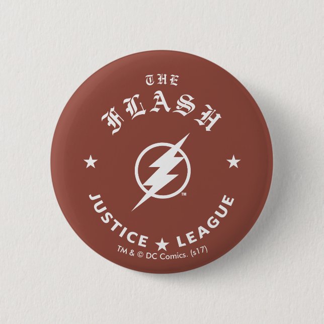 Justice League | The Flash Retro Lightning Emblem Button (Front)