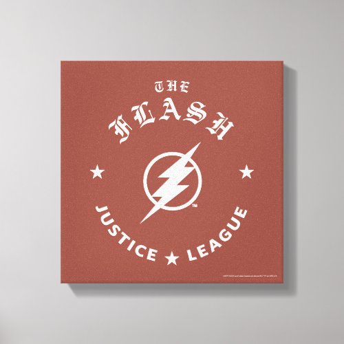 Justice League  The Flash Retro Lightning Emblem Canvas Print
