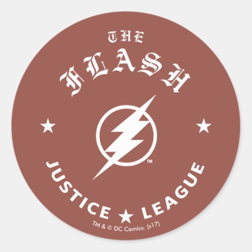 Justice League  The Flash Retro Lightning Emblem Classic Round Sticker