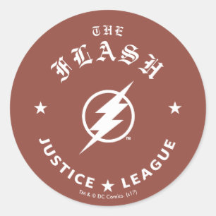 Justice League The Flash Retro Lightning Emblem Classic Round Sticker