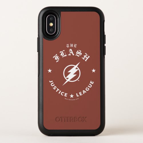 Justice League  The Flash Retro Lightning Emblem OtterBox Symmetry iPhone X Case