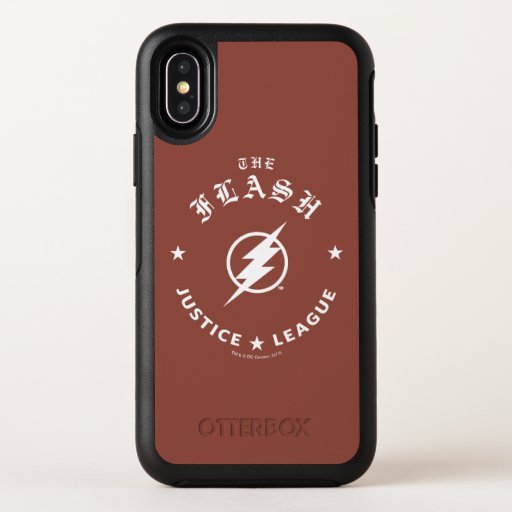 Justice League | The Flash Retro Lightning Emblem OtterBox Symmetry iPhone X Case