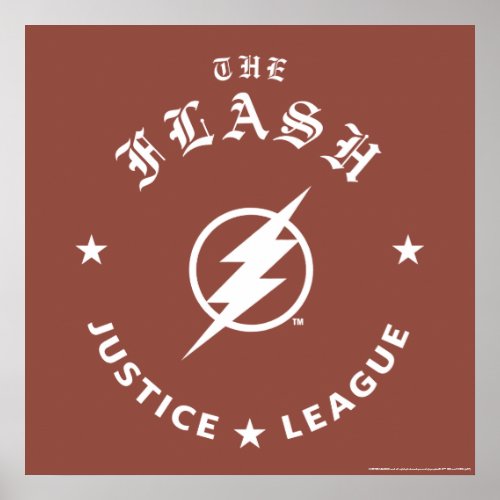 Justice League  The Flash Retro Lightning Emblem Poster