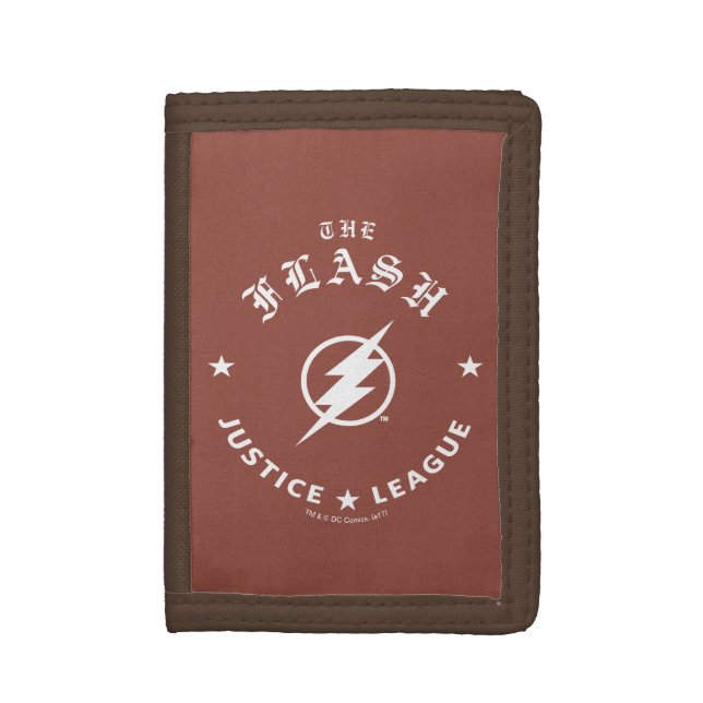 Justice League | The Flash Retro Lightning Emblem Trifold Wallet (Front Vertical)