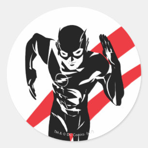 Justice League The Flash Running Noir Pop Art Classic Round Sticker