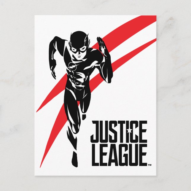 Justice League | The Flash Running Noir Pop Art Postcard (Front)
