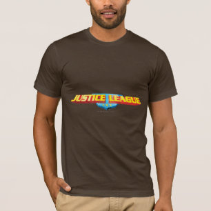Justice League Thin Name and Shield Logo T-Shirt