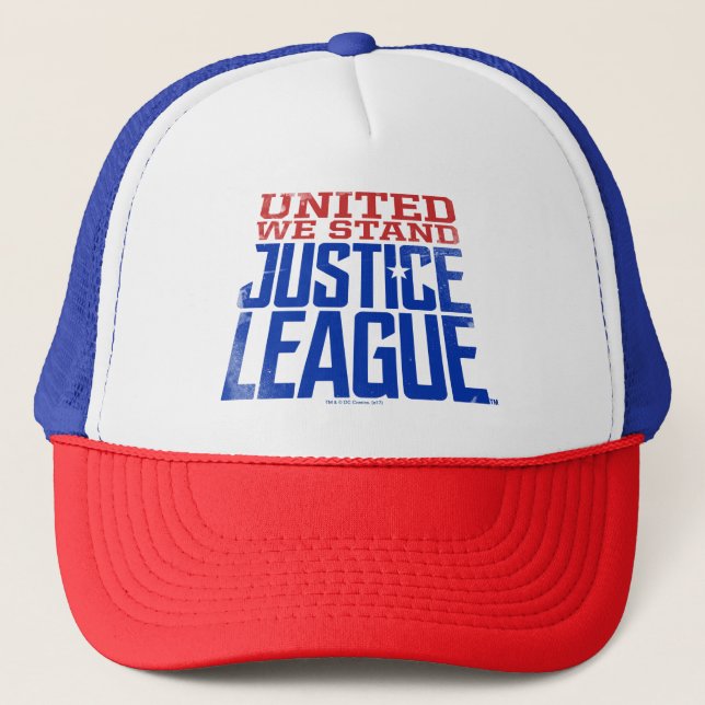 Justice League | United We Stand Graphic Trucker Hat (Front)
