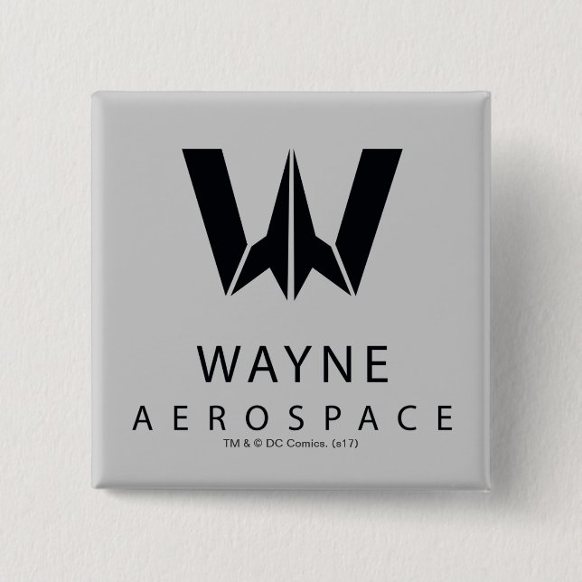 Justice League | Wayne Aerospace Logo Pinback Button (Front)