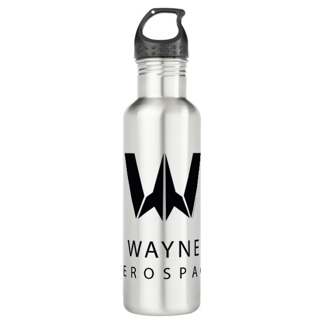 Justice League | Wayne Aerospace Logo Stainless Steel Water Bottle (Front)