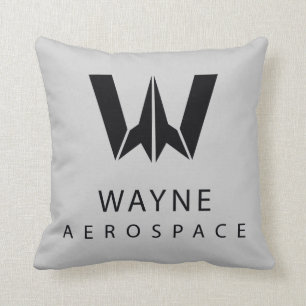 Justice League Wayne Aerospace Logo Throw Pillow