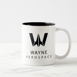 Justice League   Wayne Aerospace Logo Two-Tone Coffee Mug