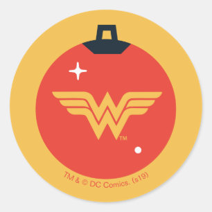 Justice League Wonder Woman Holiday Bauble Classic Round Sticker