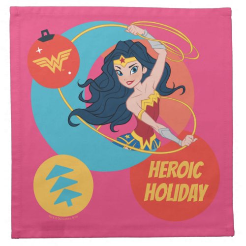 Justice League Wonder Woman Holiday Bauble Cloth Napkin