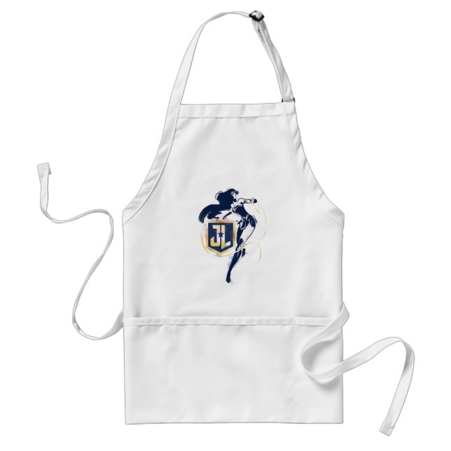 Justice League | Wonder Woman & JL Icon Pop Art Adult Apron (Front)