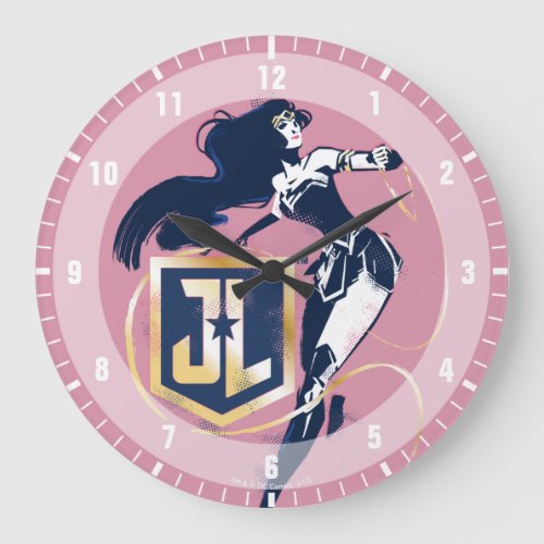 Justice League  Wonder Woman  JL Icon Pop Art Large Clock