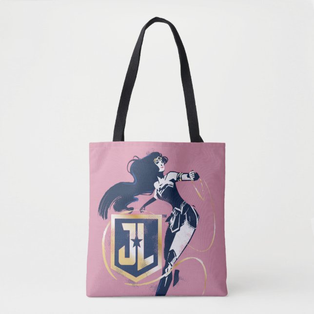 Justice League | Wonder Woman & JL Icon Pop Art Tote Bag (Front)