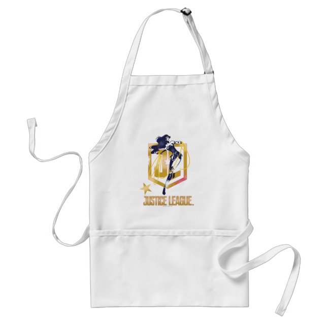 Justice League | Wonder Woman JL Logo Pop Art Adult Apron (Front)