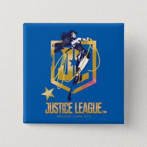 Justice League  Wonder Woman JL Logo Pop Art Button