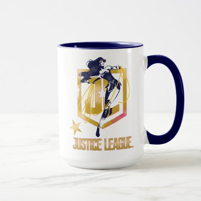 Justice League | Wonder Woman JL Logo Pop Art Mug (Right)