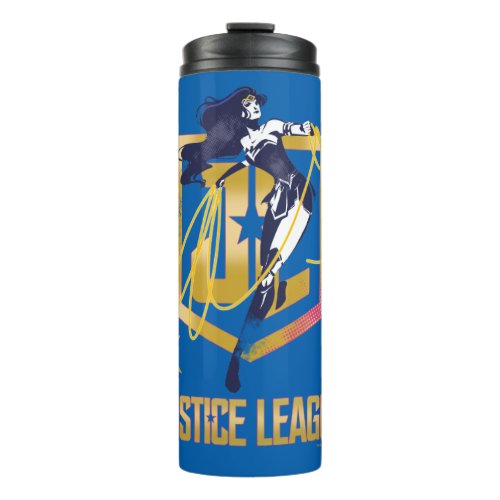 Justice League  Wonder Woman JL Logo Pop Art Thermal Tumbler