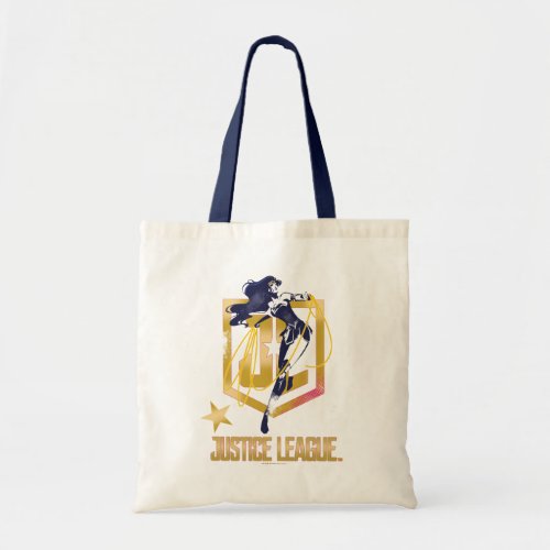 Justice League  Wonder Woman JL Logo Pop Art Tote Bag